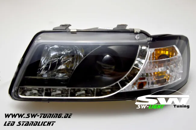 SW-Light Scheinwerfer für Audi A3 8L 96-00 mit LED Standlicht black
