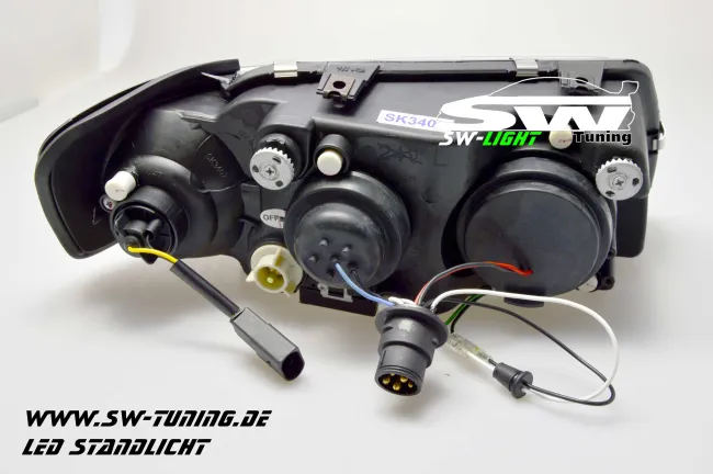SW-Light Scheinwerfer für Audi A3 8L 96-00 mit LED Standlicht black