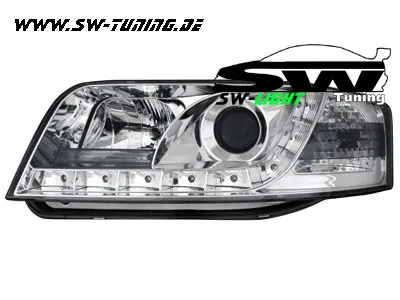 SW-Light Scheinwerfer für AUDI A6 4B/C5 97-01 LED TFL-Optik chrome