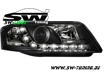 SW-Light Scheinwerfer für Audi A6 4B/C5 97-01 LED TFL-Optik black