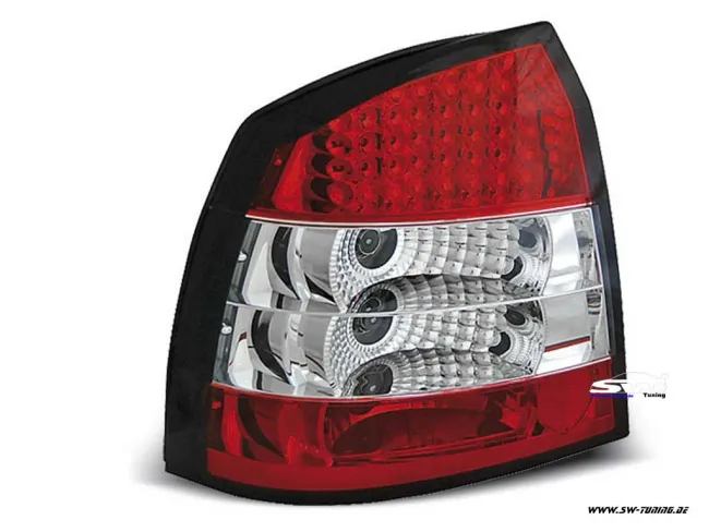 SW-Light LED taillights for Opel Astra G 98-04 hatchback red/crystal