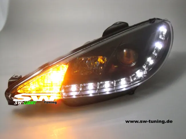 SW-Light Scheinwerfer Peugeot 206 99-07 LED Standlicht black