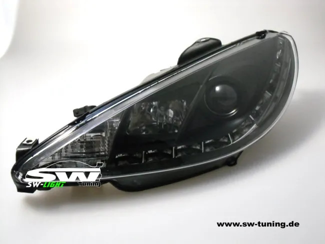 SW-Light Scheinwerfer Peugeot 206 99-07 LED Standlicht black