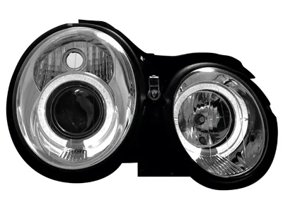 Angel Eye Scheinwerfer für Mercedes Benz CLK W208 97-02 chrome LED Standlichtringe
