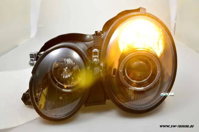 Angel Eye Scheinwerfer für Mercedes Benz CLK W208 97-02 black LED Standlichtringe