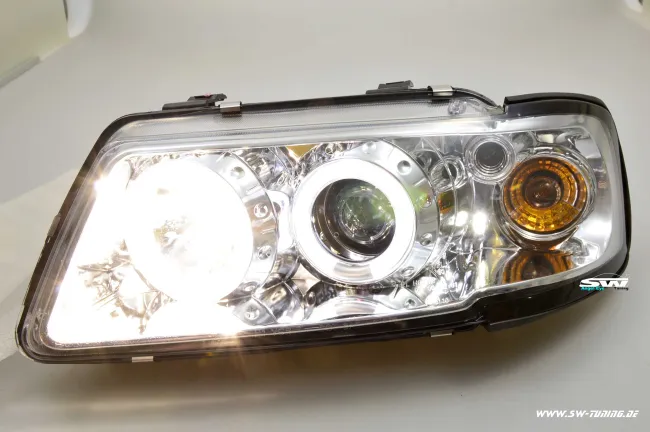 Angel Eye Scheinwerfer passend für Audi A3 8L 96-00 2 LED Standlichtringe chrom