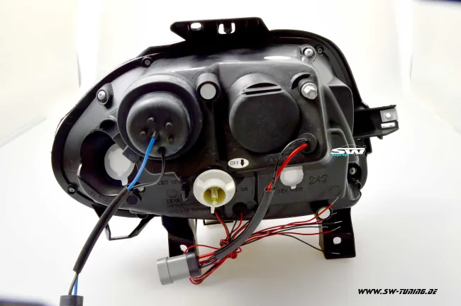 Angel Eye Scheinwerfer für Renault Clio II 98-01 LED Standlichtringe black