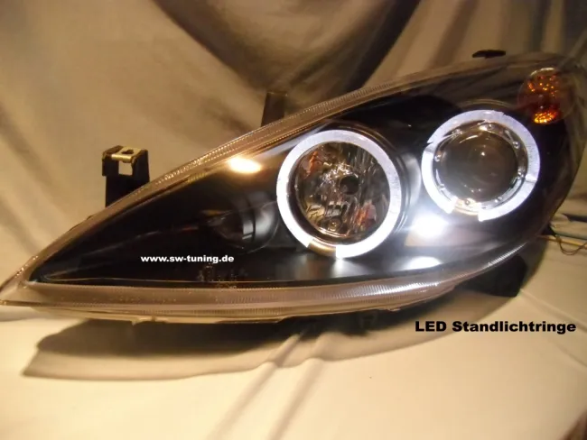 Angel Eye Scheinwerfer Peugeot 307 01-05 LED SLR / LWR Black