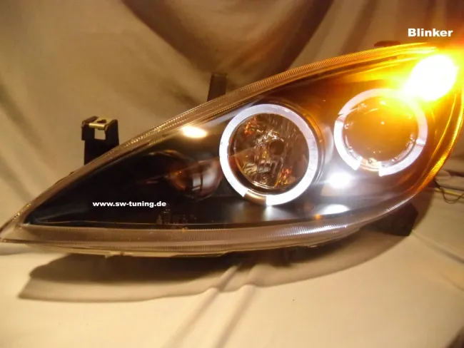 Angel Eye Scheinwerfer Peugeot 307 01-05 LED SLR / LWR Black