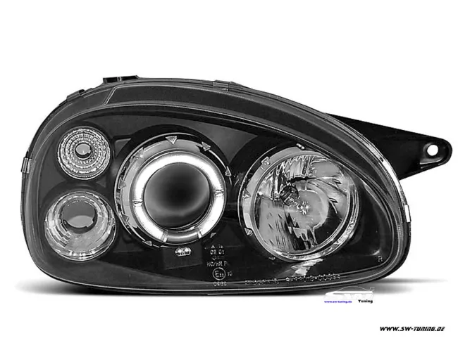 Angel Eye headlights Opel Corsa B 3/5d 03.93-03.01 LED halo rim black