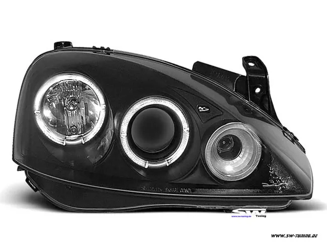 Angel Eye Scheinwerfer Opel Corsa C 01-03 LED 2 Standlichtringe black