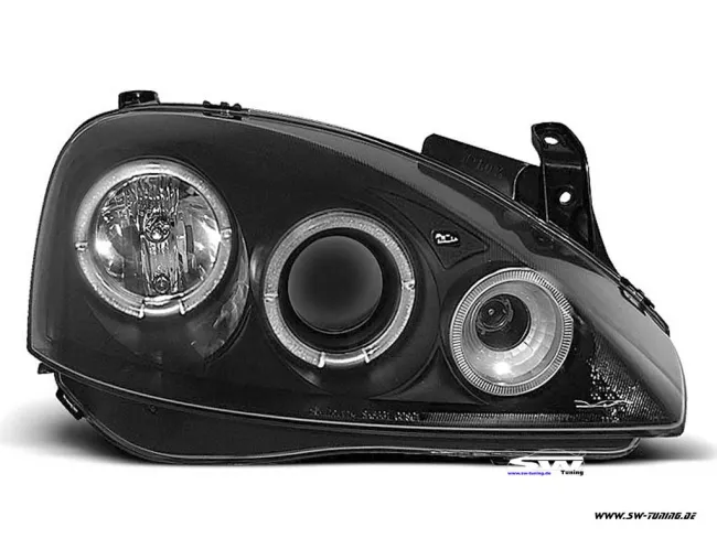 Angel Eye Scheinwerfer Opel Corsa C 01-03 LED 2 Standlichtringe black