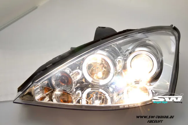 Angel Eye Scheinwerfer Ford Focus Mk1 01-04 LED SLR Facelift chrome