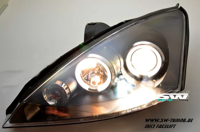 Angel Eye Scheinwerfer Ford Focus mk1 01-04 LED SLR facelift black