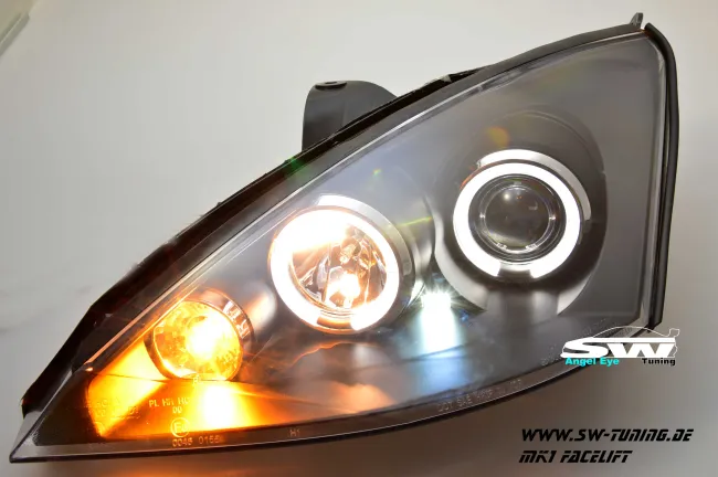 Angel Eye Scheinwerfer Ford Focus mk1 01-04 LED SLR facelift black