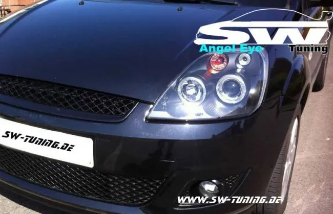 Angel Eye Scheinwerfer für Ford Fiesta JH1 JD3 Mk6 02-05 LED Standlichtringe black