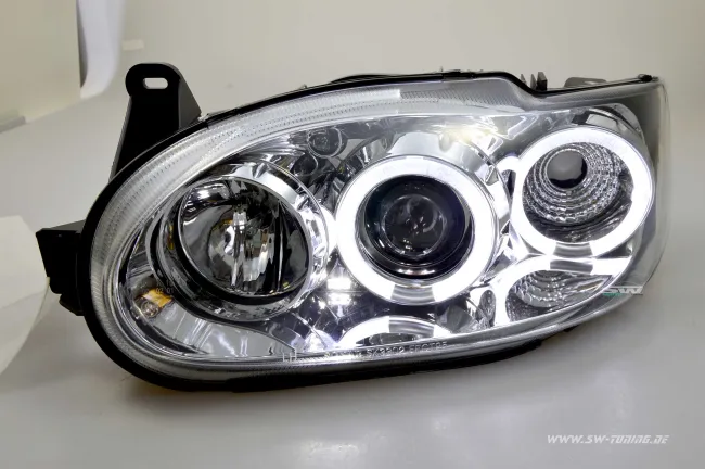 Angel Eye Scheinwerfer für Ford Escort MK7 95-98 LED Standlichtringe chrom