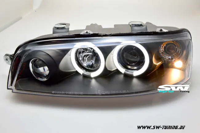 Angel Eye Scheinwerfer Fiat Punto Typ 188 99-03 2 LED Standlichtringe black