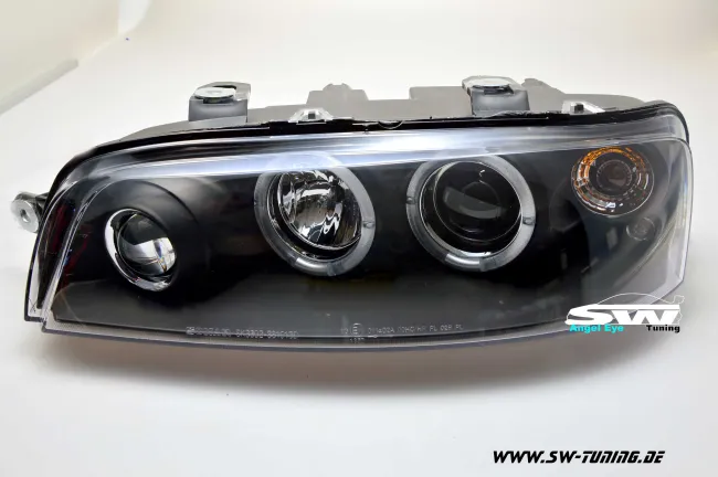 Angel Eye Scheinwerfer Fiat Punto Typ 188 99-03 2 LED Standlichtringe black