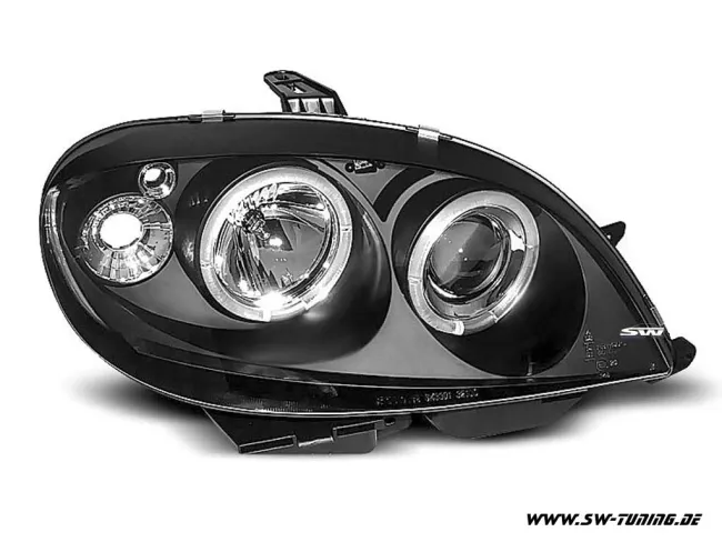 Angel Eye headlights Citroen Saxo 00-04 LED halo rims black