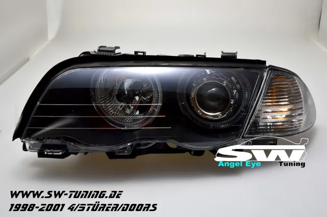 Angel Eye Scheinwerfer 3er BMW E46 Lim/Touring 98-01 LWR black Standlichtringe