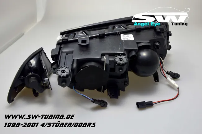 Angel Eye Scheinwerfer 3er BMW E46 Lim/Touring 98-01 LWR black Standlichtringe