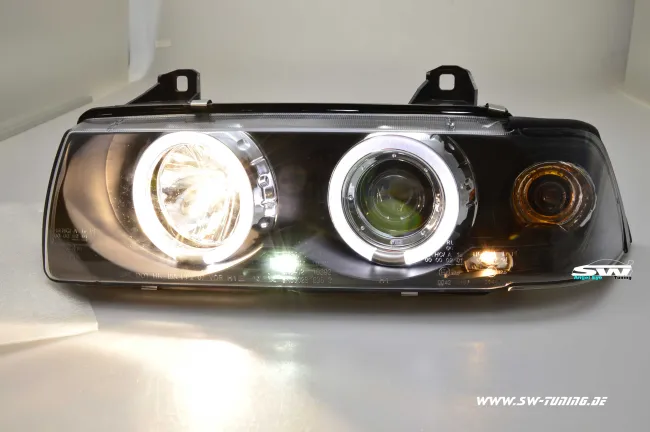 Angel Eye Scheinwerfer für BMW E36 Coupé/Cabrio 92-98 LED Standlichtringe black