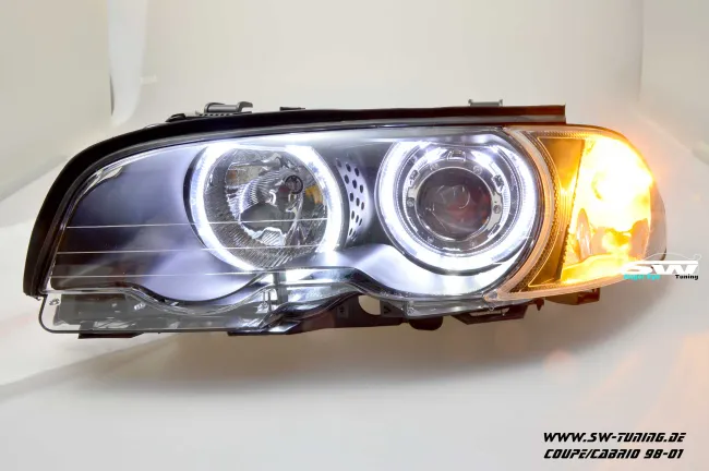 Angel Eye Scheinwerfer BMW E46 Coupé/cabrio 98-02 High LED SLR black
