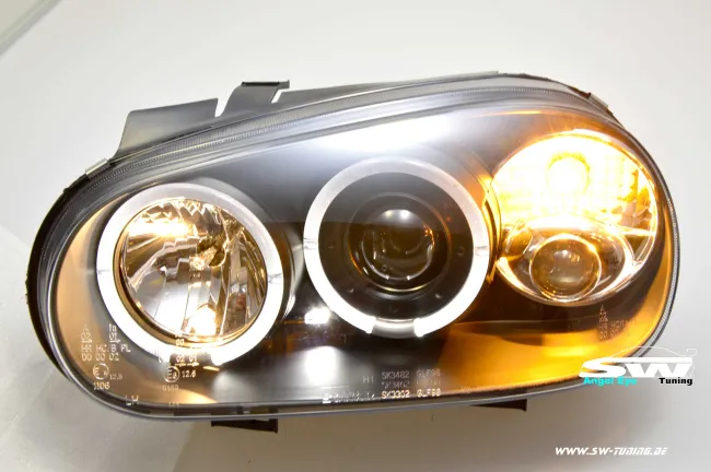 Angel Eye Scheinwerfer für VW Golf IV 2 LED Standlichtringe black