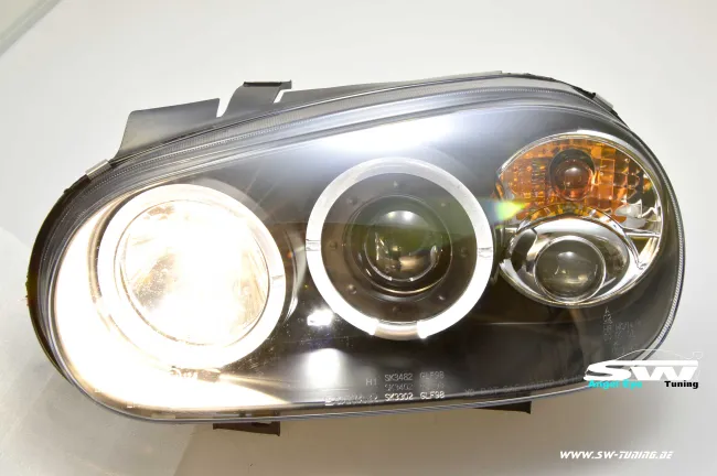 Angel Eye Scheinwerfer für VW Golf IV 2 LED Standlichtringe black