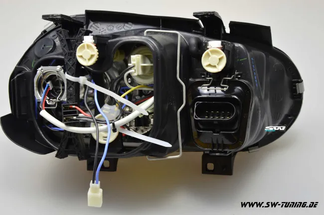 Angel eye headlights for VW Golf IV 2 halo rims black R-Look