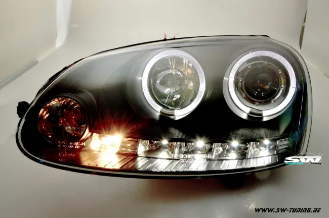 Angel Eye Scheinwerfer VW Golf 5 03-09 LED Standlichtringe black
