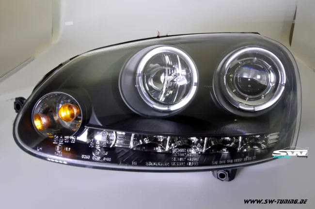 Angel Eye Scheinwerfer VW Golf 5 03-09 LED Standlichtringe black