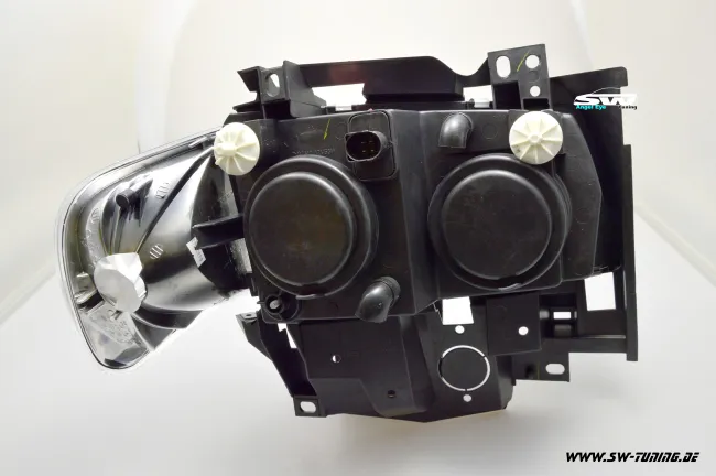 Angel Eye Scheinwerfer für VW T4 97-03 mit 2 Standlichtringe black Langer Vorderwagen