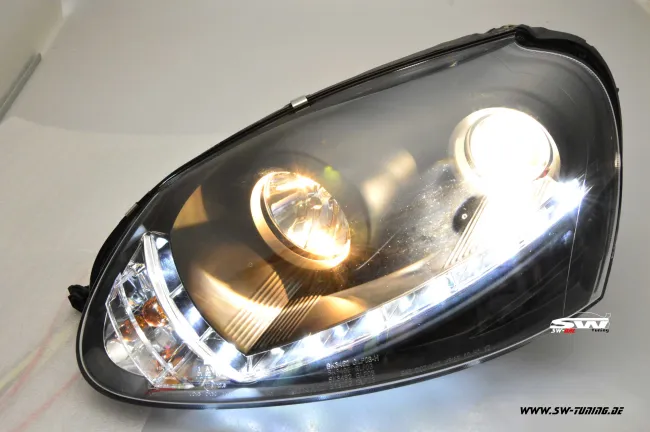 SW-DRL Scheinwerfer für VW Golf 5 LED Tagfahrlicht R87 black