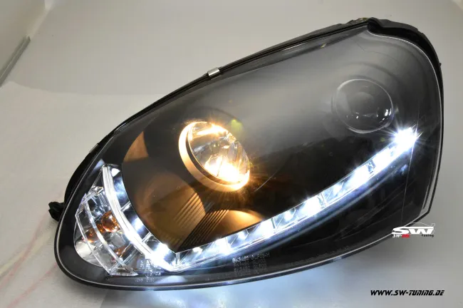 SW-DRL Scheinwerfer für VW Golf 5 LED Tagfahrlicht R87 black