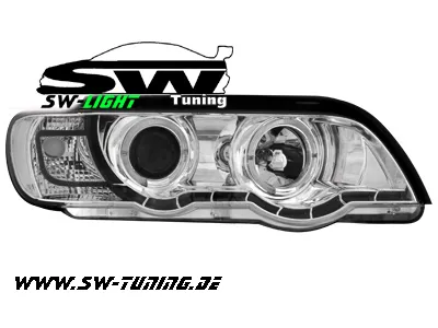 SW-Light Scheinwerfer BMW X5 99-03 E53 mit 2 Standlichtringe chrom