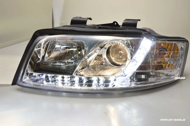 SW-DRL Scheinwerfer für AUDI A4 B6 8E 01-04 LED Tagfahrlicht chrome