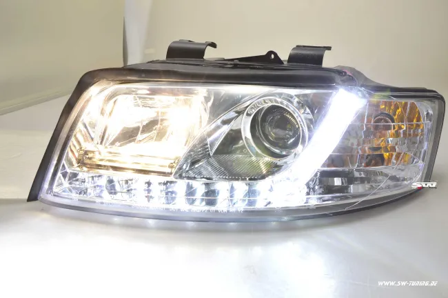 SW-DRL Scheinwerfer für AUDI A4 B6 8E 01-04 LED Tagfahrlicht chrome