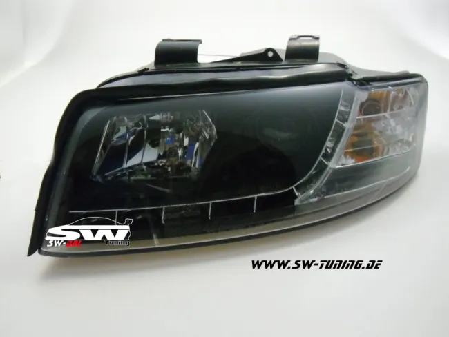 SW-DRL Scheinwerfer passend für AUDI A4 B6 8E 01-04 LED Tagfahrlicht black