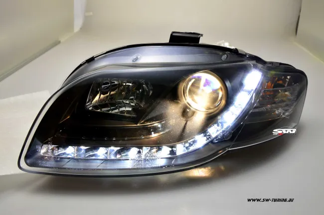 SW-DRL headlights suitable for Audi A4 B7 04-08 LED daytime-running-lamp black