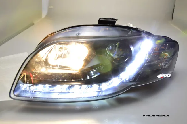 SW-DRL headlights suitable for Audi A4 B7 04-08 LED daytime-running-lamp black