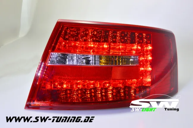 SW-Light LED Rückleuchten passend für Audi A6 4F Limousine 04-08 red/chrystal (6Pin)