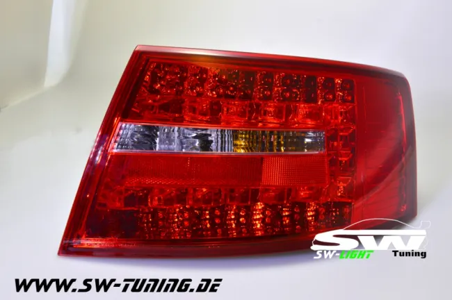 SW-Light LED Rückleuchten passend für Audi A6 4F Limousine 04-08 red/chrystal (6Pin)
