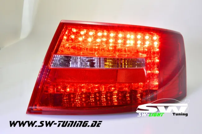SW-Light LED Rückleuchten passend für Audi A6 4F Limousine 04-08 red/chrystal (6Pin)