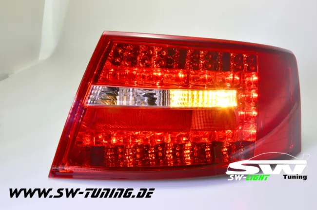 SW-Light LED Rückleuchten passend für Audi A6 4F Limousine 04-08 red/chrystal (6Pin)