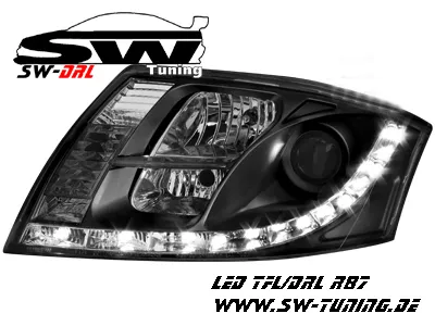 SW-DRL Scheinwerfer AUDI TT 8N mit LED Tagfahrlicht R87 black