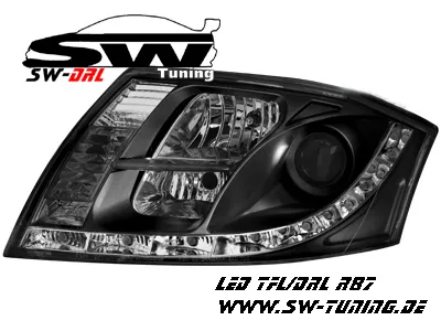 SW-DRL Scheinwerfer AUDI TT 8N mit LED Tagfahrlicht R87 black
