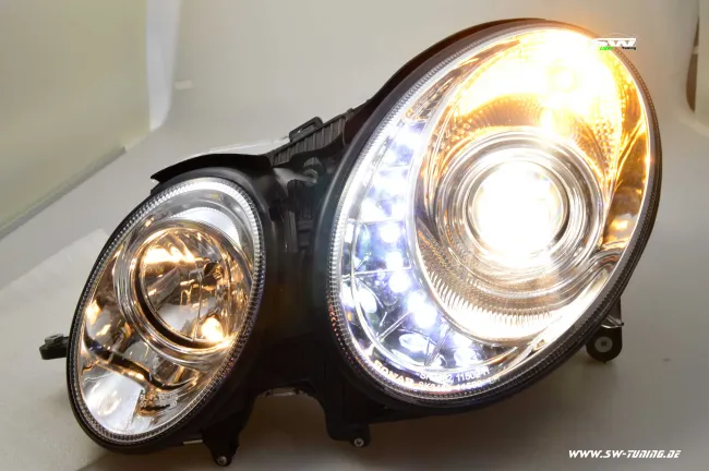 SW-Light Scheinwerfer Mercedes Benz E-Klasse W211 06-08 chrome Facelift