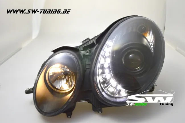 SW-Light Xenon Scheinwerfer für Mercedes Benz W211 E-Klasse 02-06 Black HID